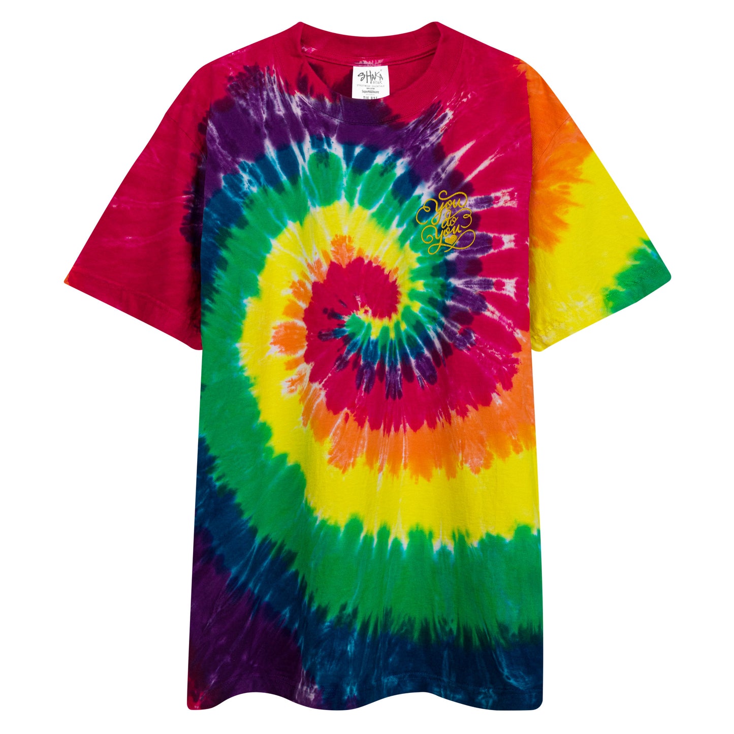 you do you oversized tie-dye t-shirt | yellow embroidery