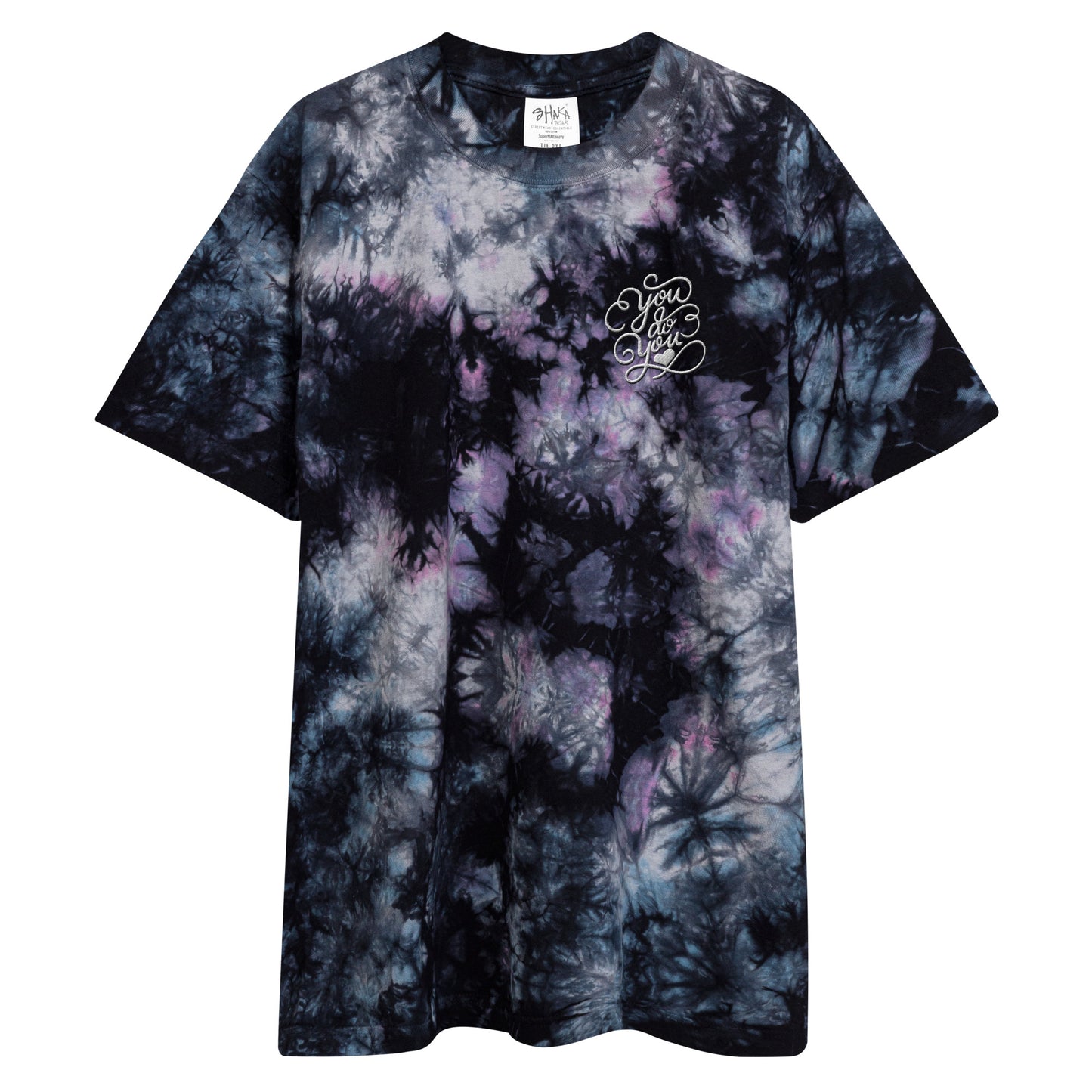 you do you oversized tie-dye t-shirt | b&w embroidery