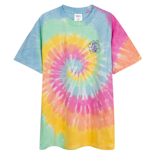 you do you oversized tie-dye t-shirt | purple embroidery